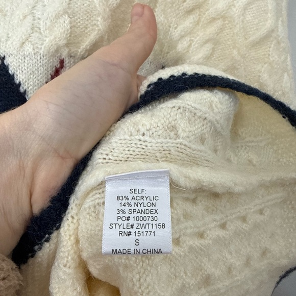 Altar'd State Cream Argyle Sweater - Picture 5 of 6